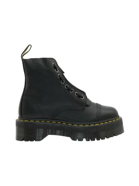 Botki Dr. Martens skórzane na platformie czarne