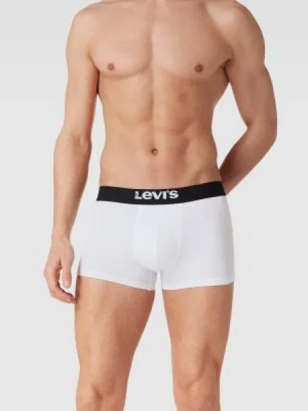 Obcisłe bokserki z elastycznym z logo model ‘SOLID BASIC TRUNK’ Levi's białe