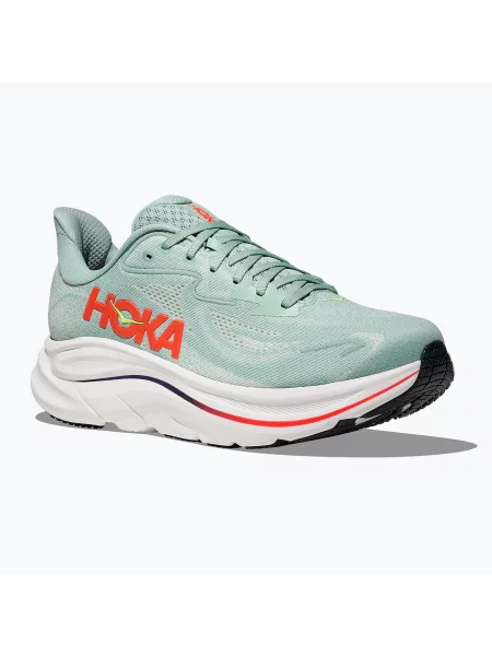 Мъжки обувки за бягане HOKA Clifton 10 sage/neon flame синьо