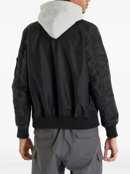 Geacă bomber Alpha Industries cu glugă negru