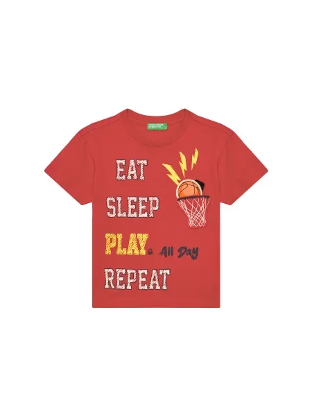 Kratka majica United Colors of Benetton rdeča