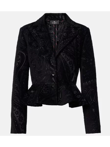 Cu peplum sacou Etro cu model paisley negru