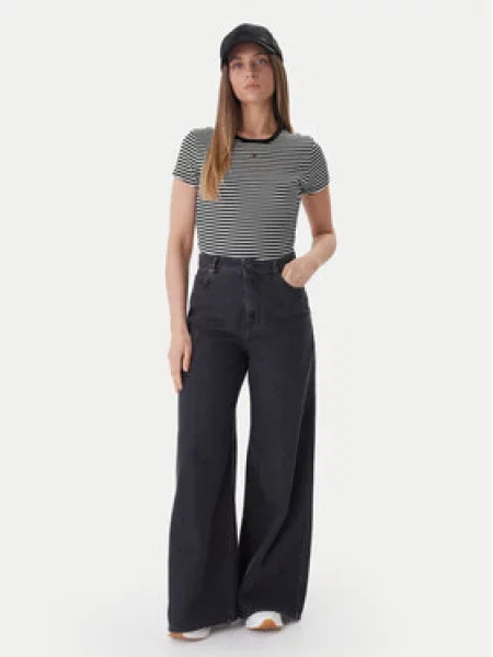 Tommy Jeans Majica ESSENTIAL crna bijela