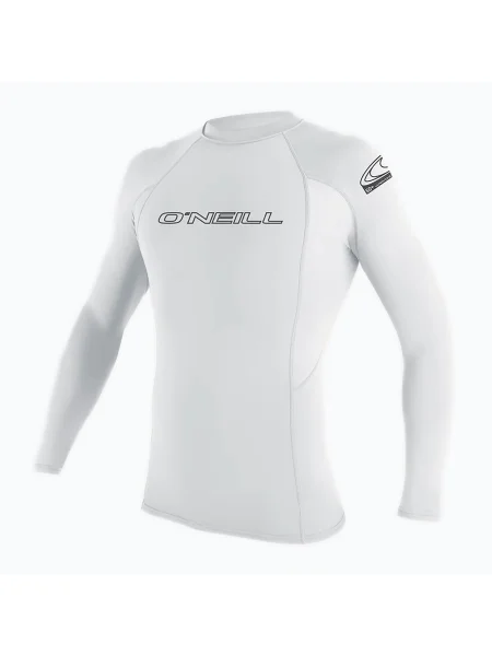 Tricou de surf pentru bărbați O'Neill Basic Skins LS Rash Guard alb