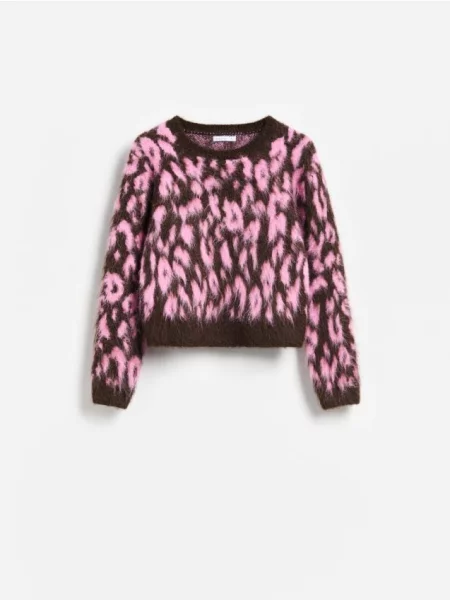 Reserved Pulover cu model de jacquard multicolor