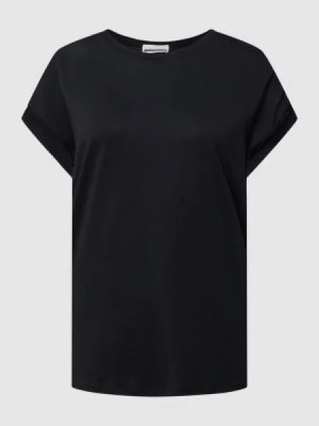 T-shirt z prążkowanym okrągłym dekoltem model ‘JILAANA’ Armedangels czarna
