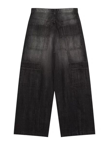 Bershka Kavbojke denim črn