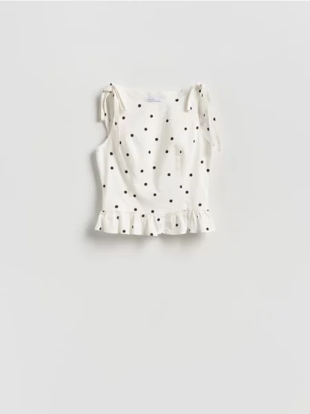 Top Reserved w grochy biały