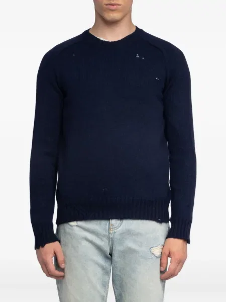 Pulover Zadig&voltaire zdrențuiți albastru