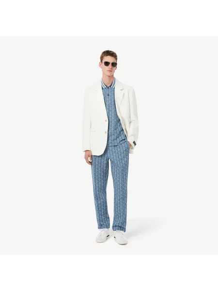 Lacoste Spodnie Dresowe Z Monogramem Paris niebieskie