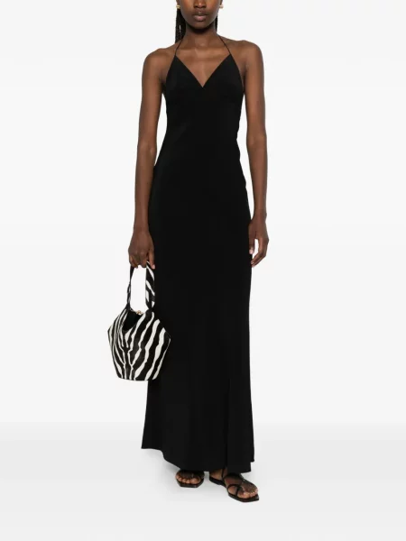 Rochie maxi Matteau cu gât halter negru