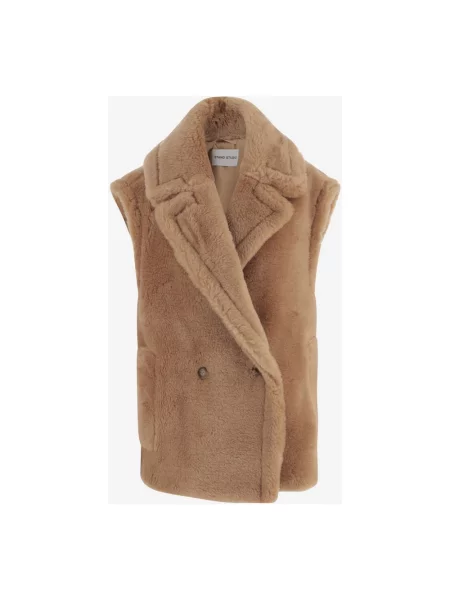 Kamizelka wełniana Stand Studio klasyczna wełniana beżowa