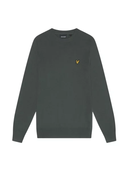 Sweter Lyle & Scott z okrągłym dekoltem zielony
