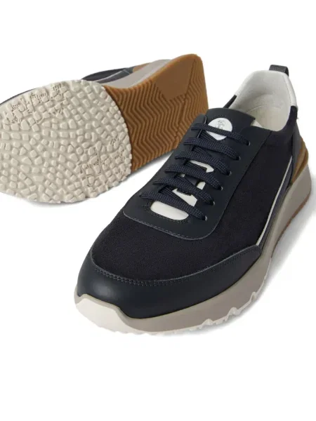 Sneakerși Brunello Cucinelli cu șireturi din piele de căprioară albastru