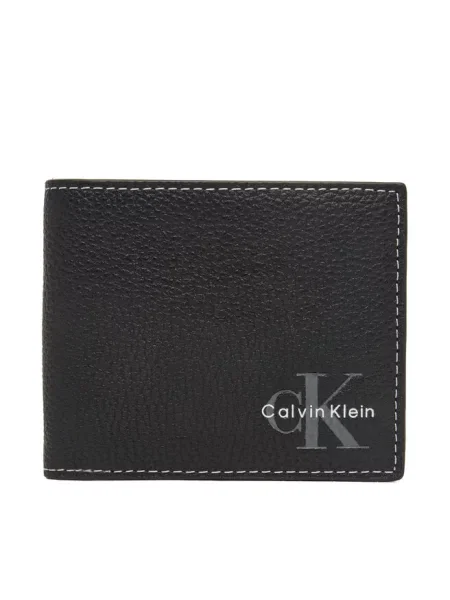 Calvin Klein Portfel Bold Pebble Billfold W/ Coin czarny