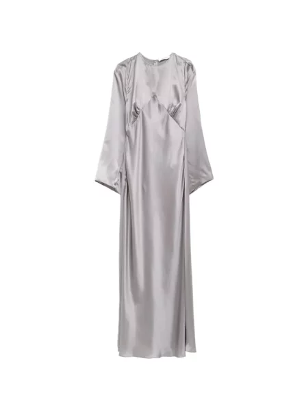 Rochie maxi Julie Kegels din satin gri