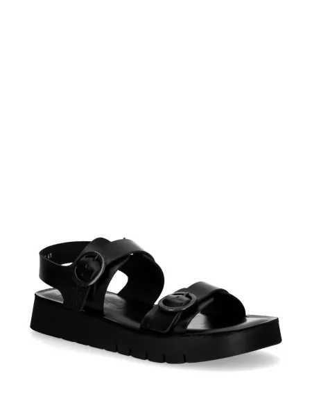 Sandale Fly London din piele cu cataramă negru