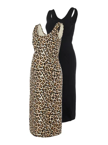 MAMALICIOUS Haljina Sannie bež / smeđa / konjak crna