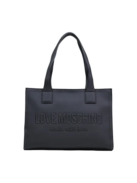 Lniana torebka Love Moschino czarna