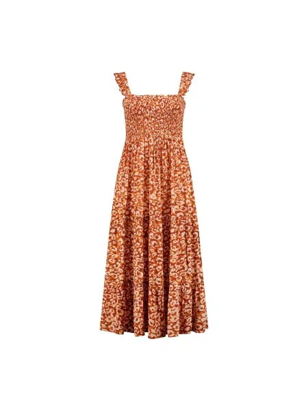 Shiwi Rochie de vară crem / ruginiu / coniac maro
