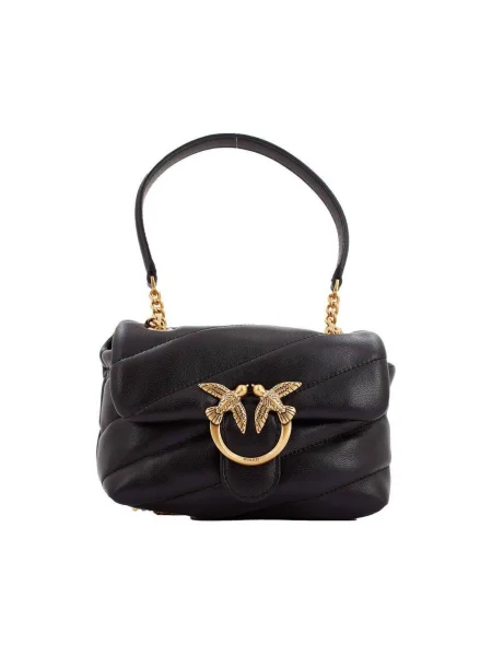 Pinko crossbody kabelka dámska kožená čierna