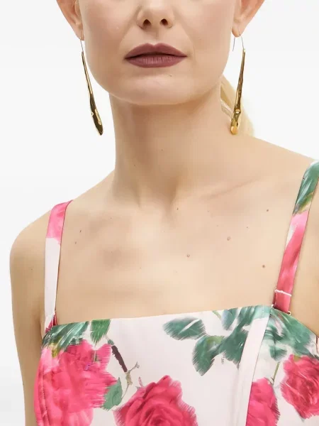 Φλοράλ με τιράντες τοπ Guess με σχέδιο κόκκινο