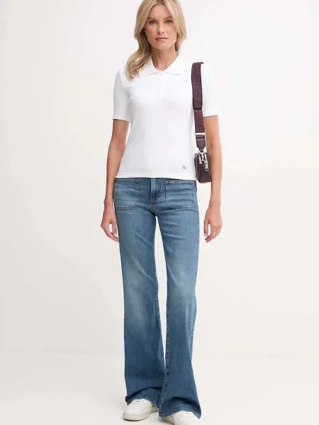 Joop! jeansy medium waist niebieskie