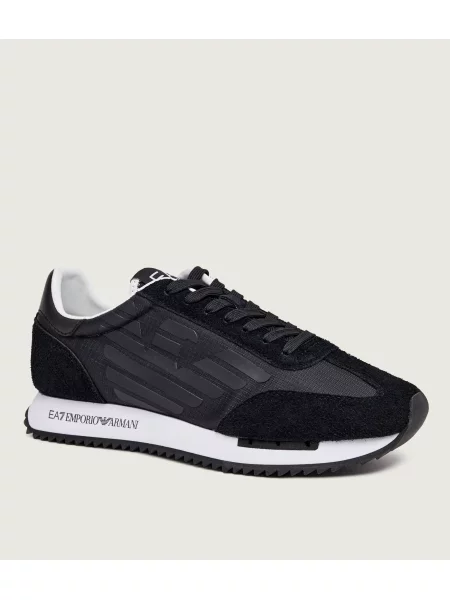 Sneakers | piele întoarsă negru