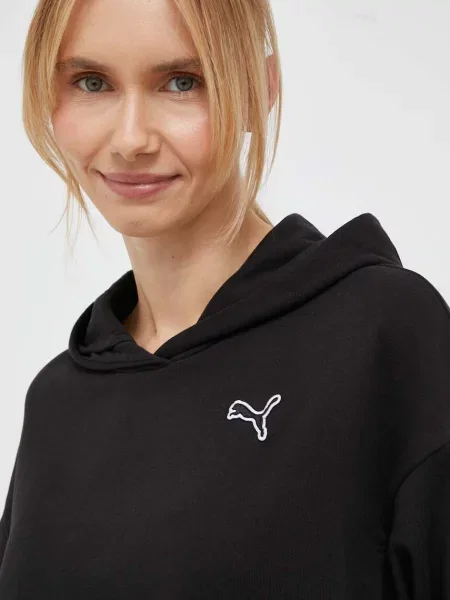 Суичър с качулка Puma с качулка черно