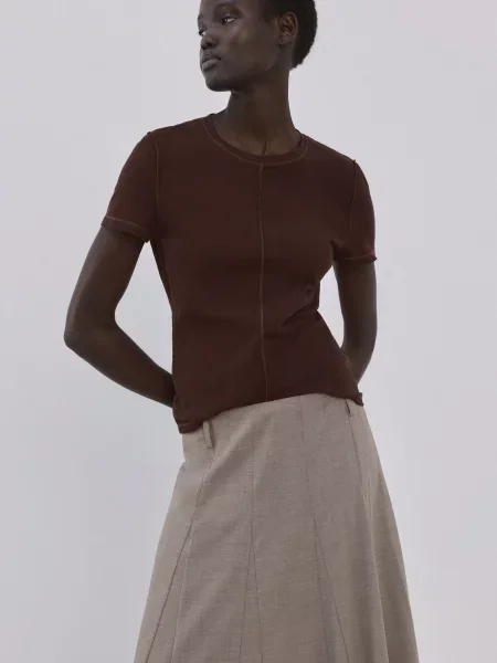 Футболка MANGO коричневий