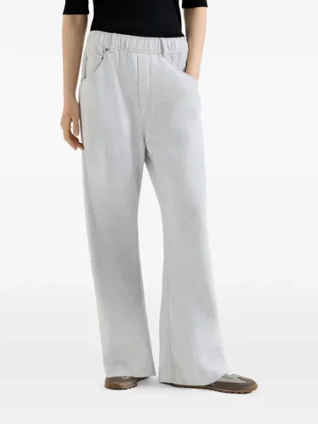 Pantaloni Brunello Cucinelli din material terry gri