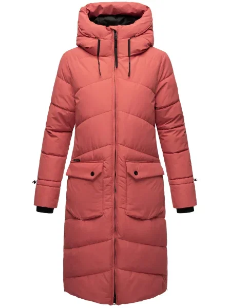 MARIKOO Palton de iarnă roz / negru alb