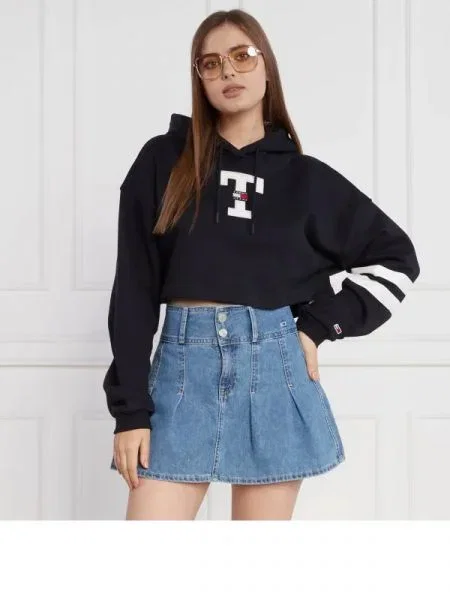 Tommy Jeans Hanorac TJW SP CRP LETTERMAN FLAG HOODIE | Cropped Fit
