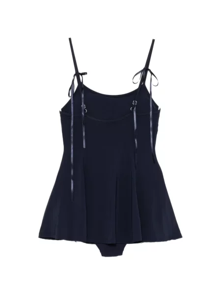 Rochie 5pening cu funde în linie A albastru