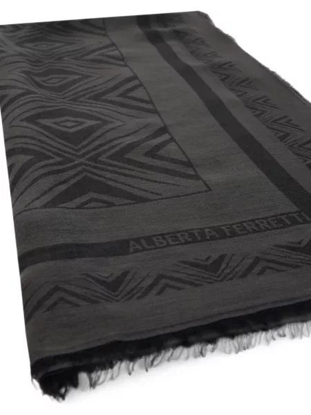 Fular Alberta Ferretti cu imagine cu imprimeu geometric negru