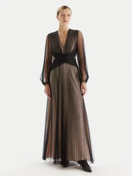 Twinset sukienka maxi rozkloszowana czarny