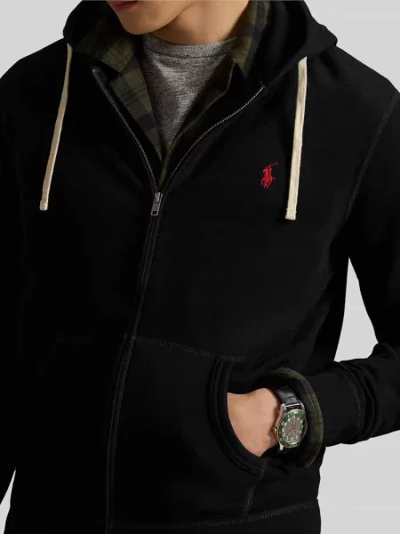 Bluza rozpinana Polo Ralph Lauren z logo polarowa czarna