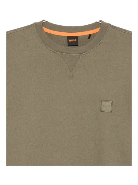 Pulover Boss cu decolteu rotund verde