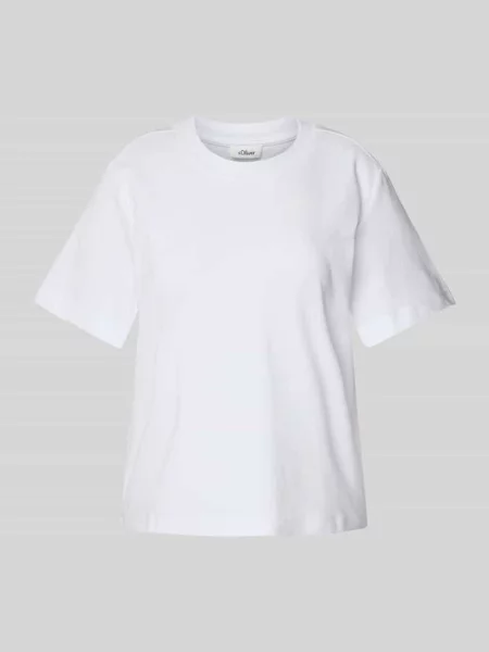 T-shirt o pudełkowym kroju z czystej bawełny S.oliver Red Label biała