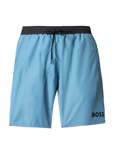 BOSS Plavecké šortky Starfish svetlomodrá / čierna modrá