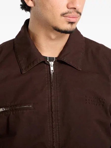 Geacă Mm6 Maison Margiela cu broderie maro