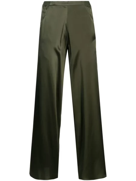 Pantaloni Christopher Esber de mătase verde
