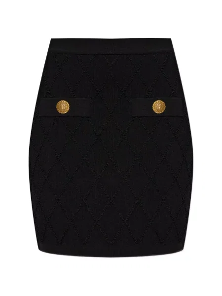 Matlasat fusta mini Balmain negru