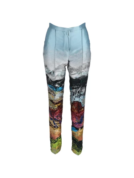 Haftowane spodnie Mary Katrantzou niebieskie