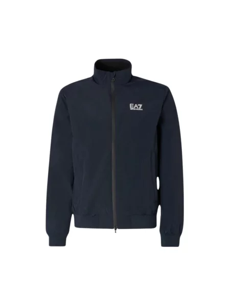 Kurtka bomber Ea7 Emporio Armani z nadrukiem na siłownię niebieski