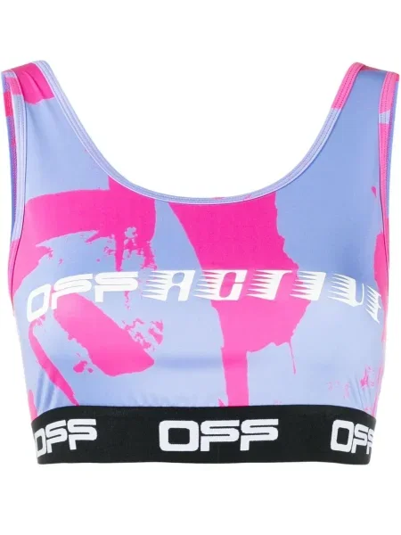 Sutien sport Off-white cu imagine alb