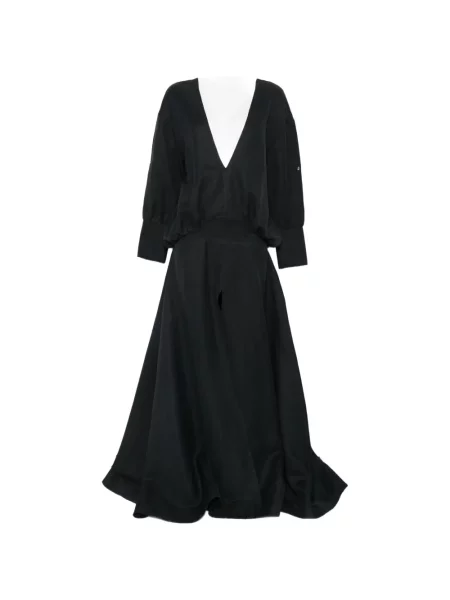 Sukienka maxi Batakovic Belgrade z dekoltem w serek czarna