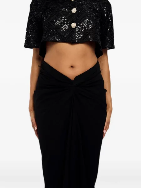 Fusta maxi International Appeal drapată negru