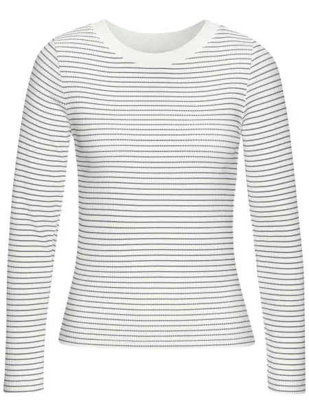 LASCANA Tricou negru / coajă de ou alb