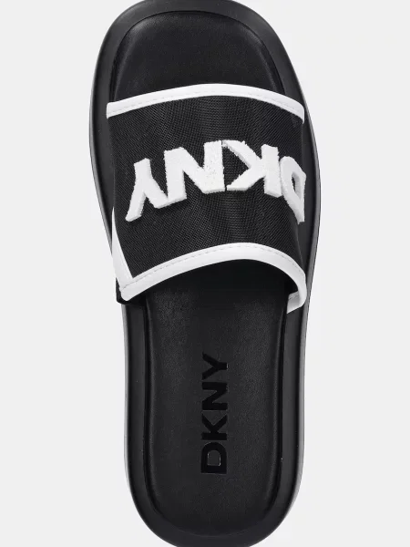 Шлепанцы Dkny на платформе с сеткой черные